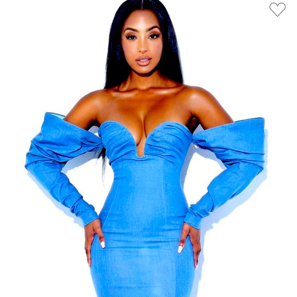 Emma Puff Sleeve Denim Mini dress